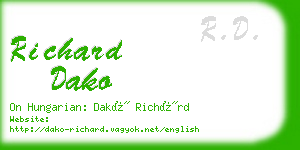 richard dako business card